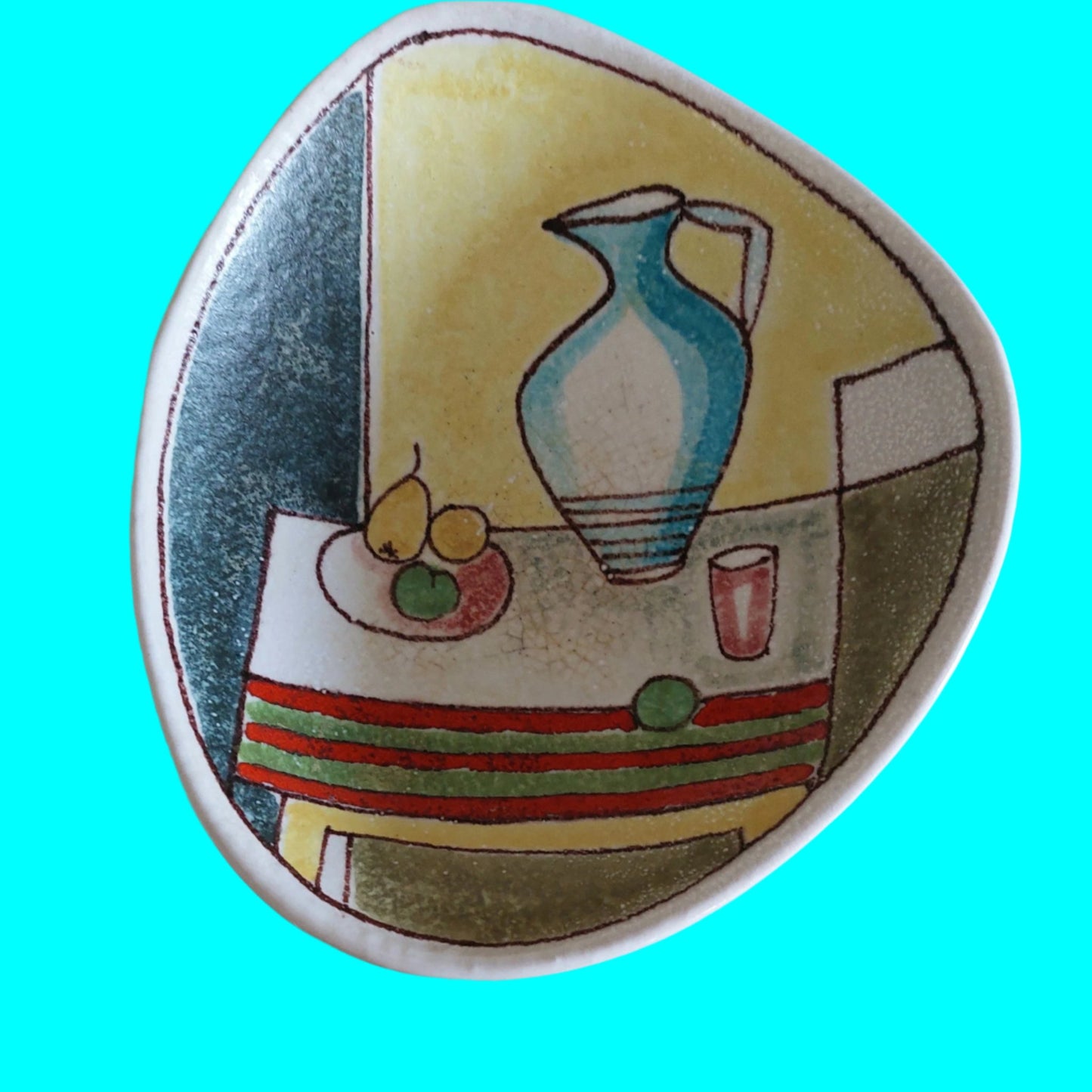 retro plate with retro pattern