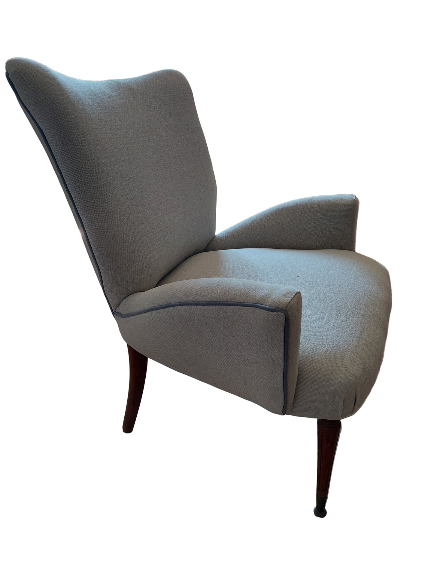 2 Pearl Velvet Armchairs 50s