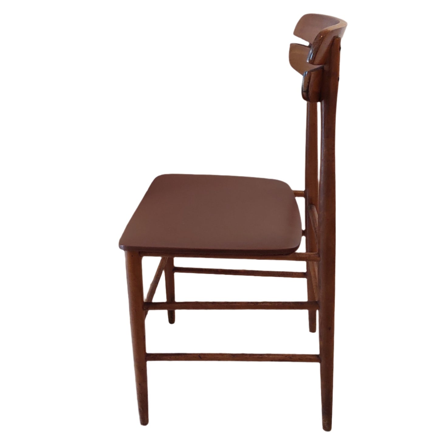 side view of danish dining chair