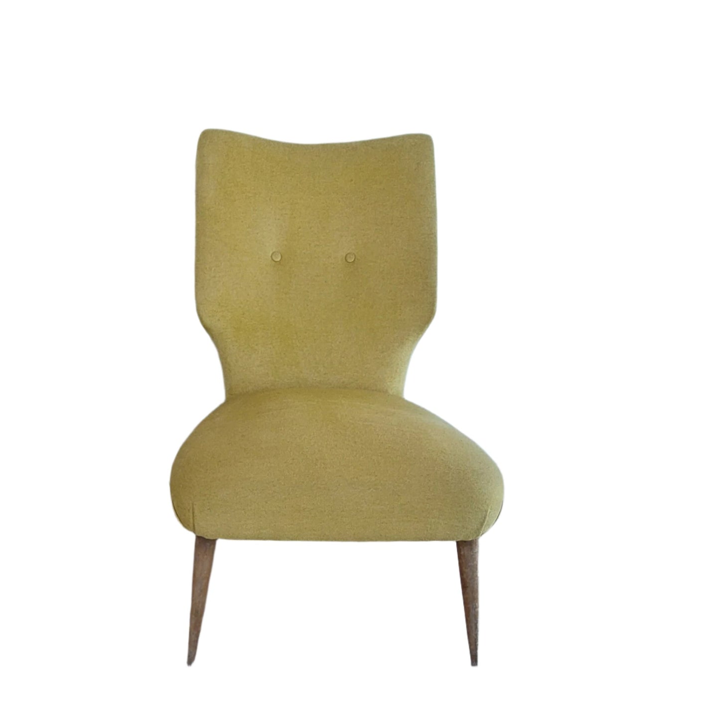 front view of yellow accent chair