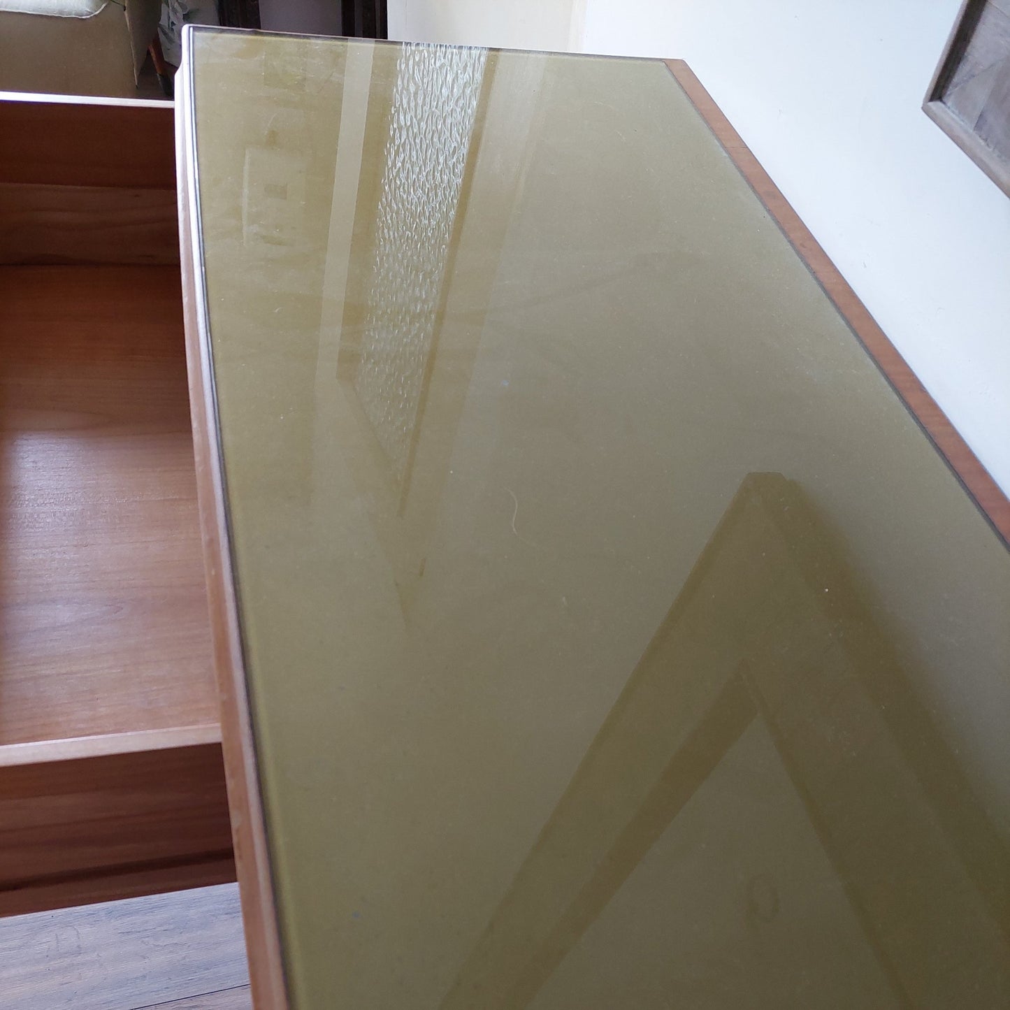 glass top of drawers