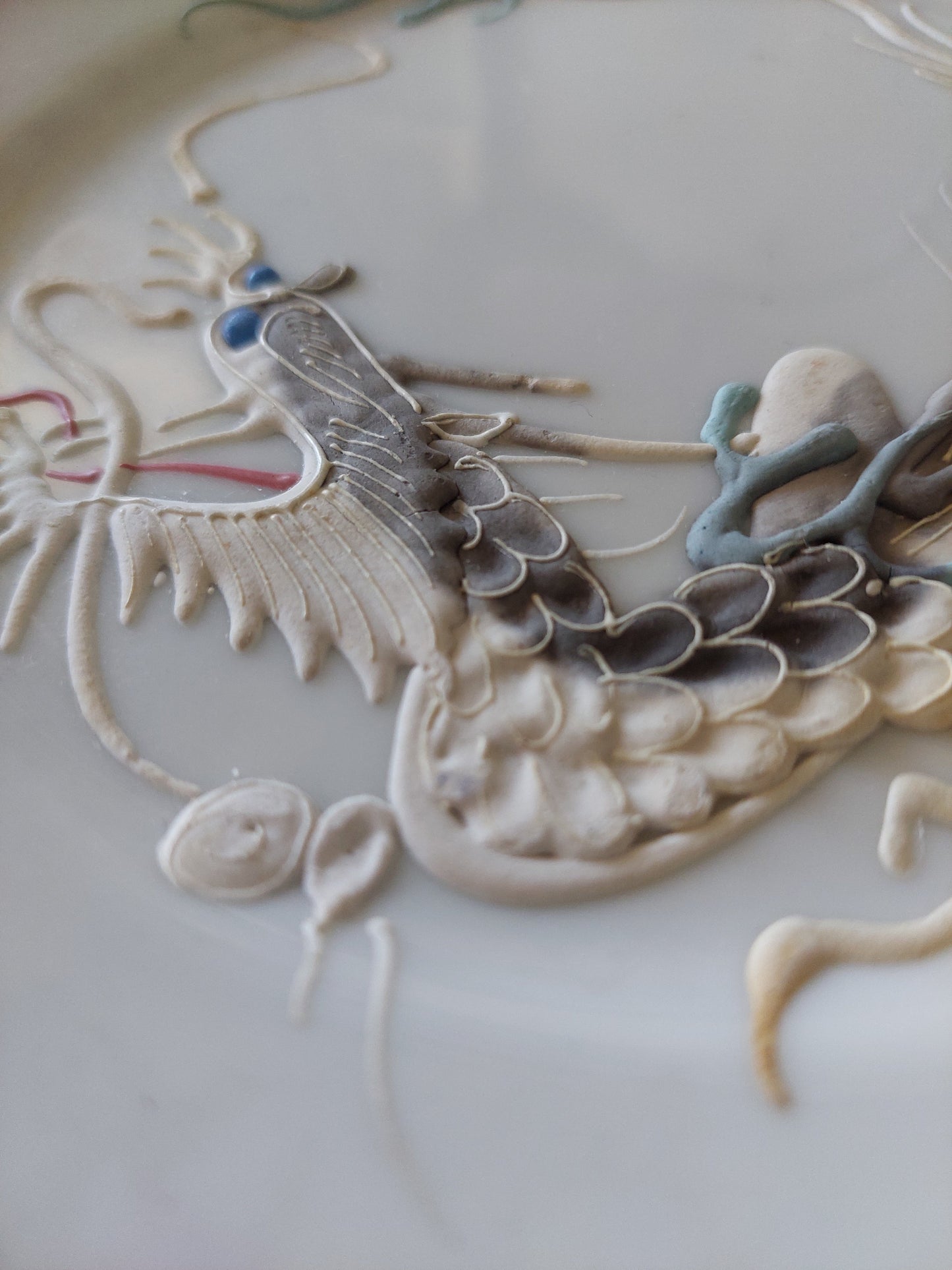 set of 6 Japanese Moriage Dragon plates from the 60's