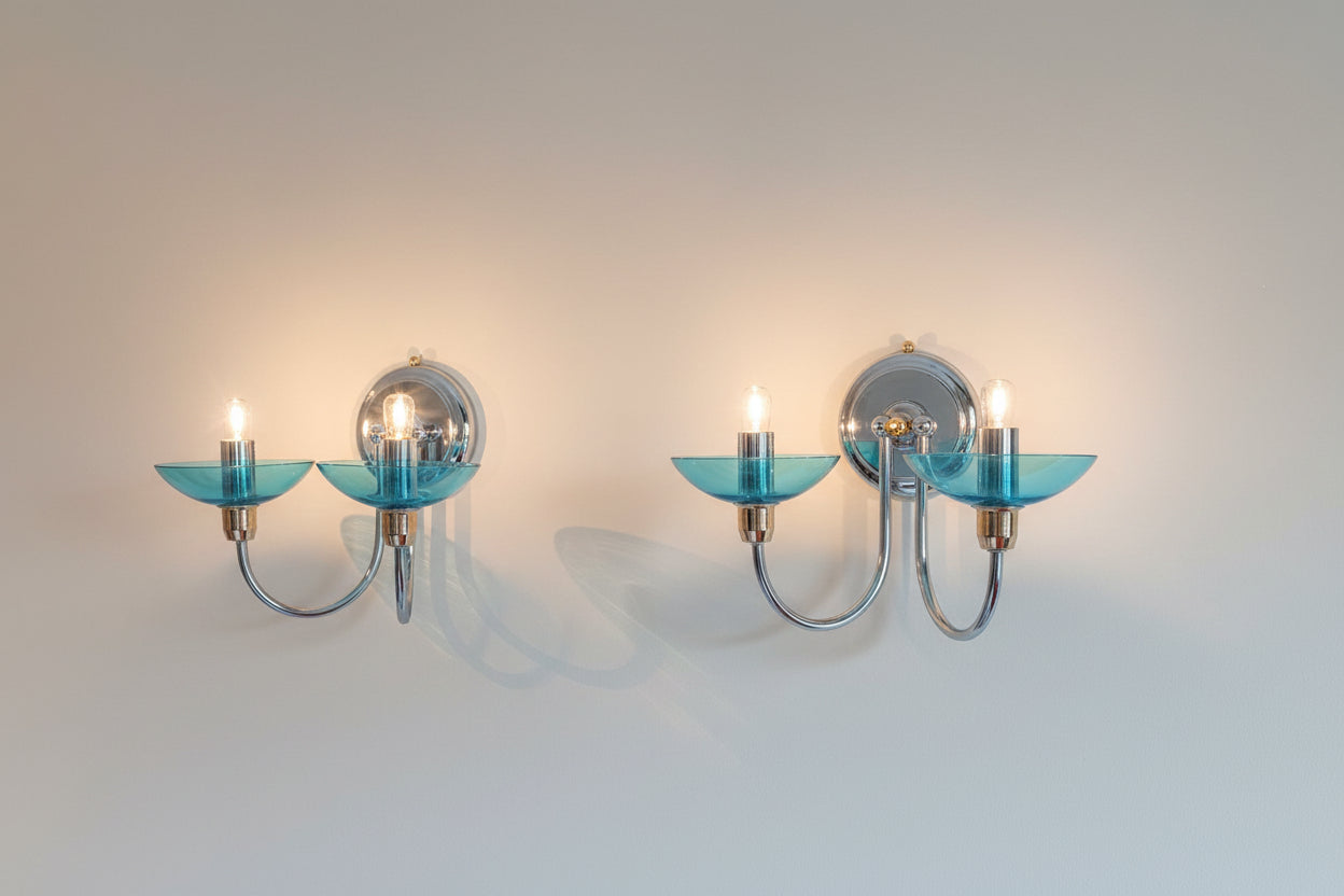 Pair of Fontana Arte Wall Lights 70's