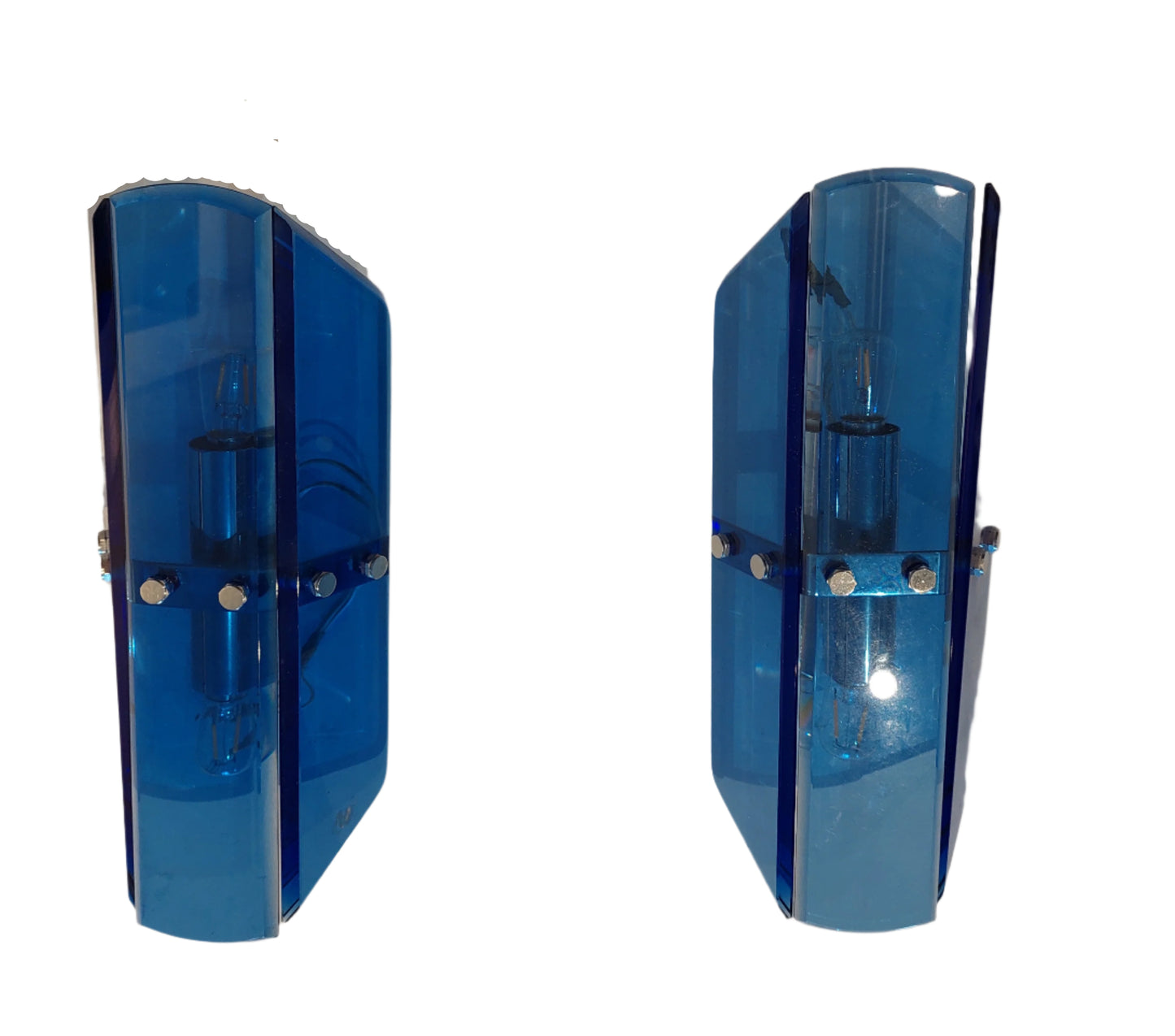 2 Lampade Blu in Vetro di Murano da  Veca SOLD