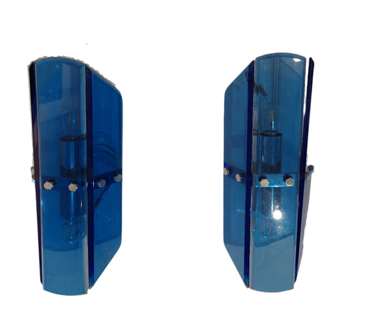 Wall Lights  blu vetro di Murano di Veca anni 70 SOLD
