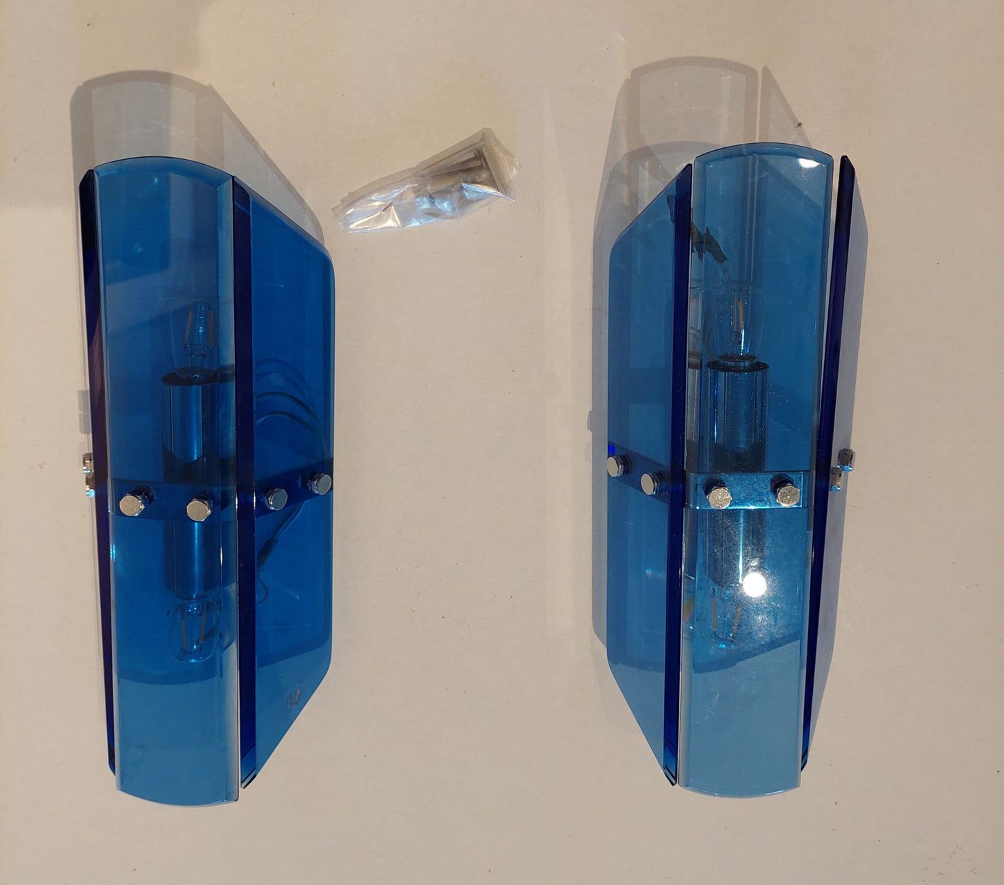 Wall Lights  blu vetro di Murano di Veca anni 70 SOLD