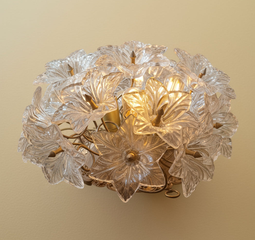 Italian Crystal Glass Venini wall lights in Murano Glass.