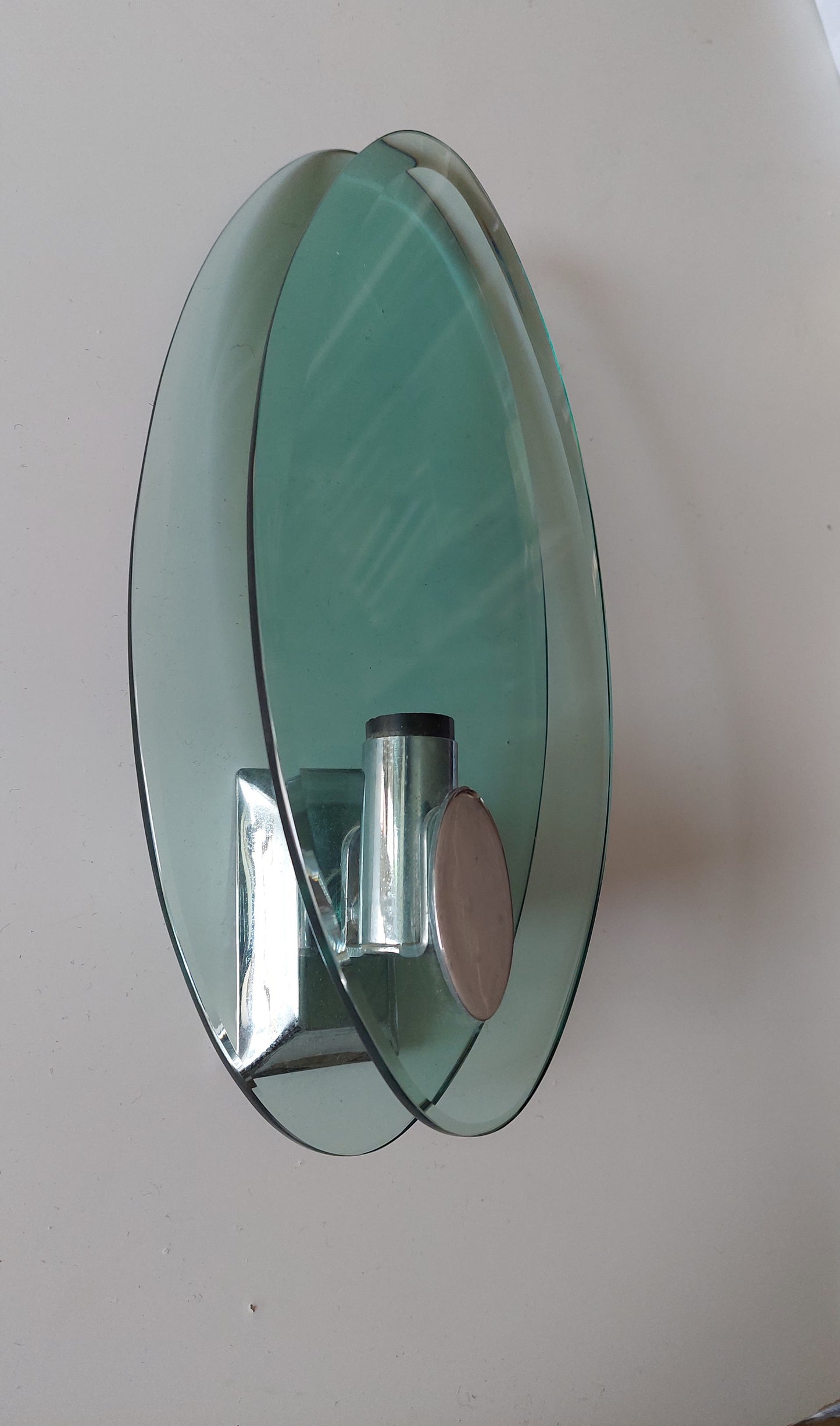 Pair of Fontana Arte Italian Glass Wal lLights
