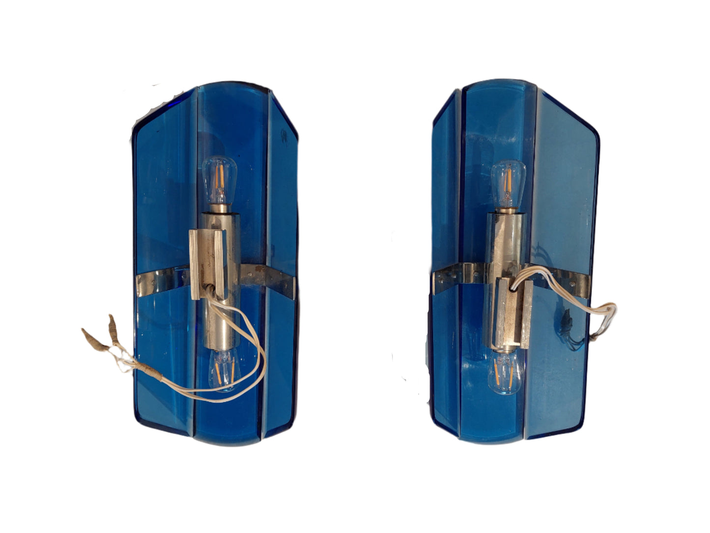 2 Lampade Blu in Vetro di Murano da  Veca SOLD