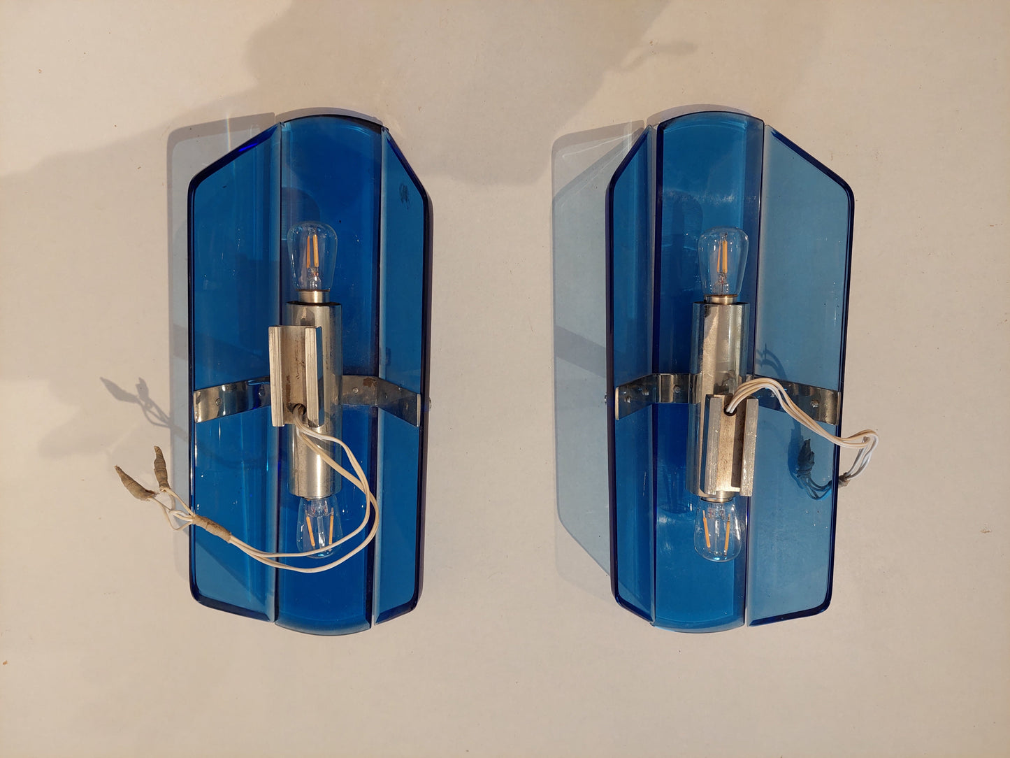 Wall Lights  blu vetro di Murano di Veca anni 70 SOLD