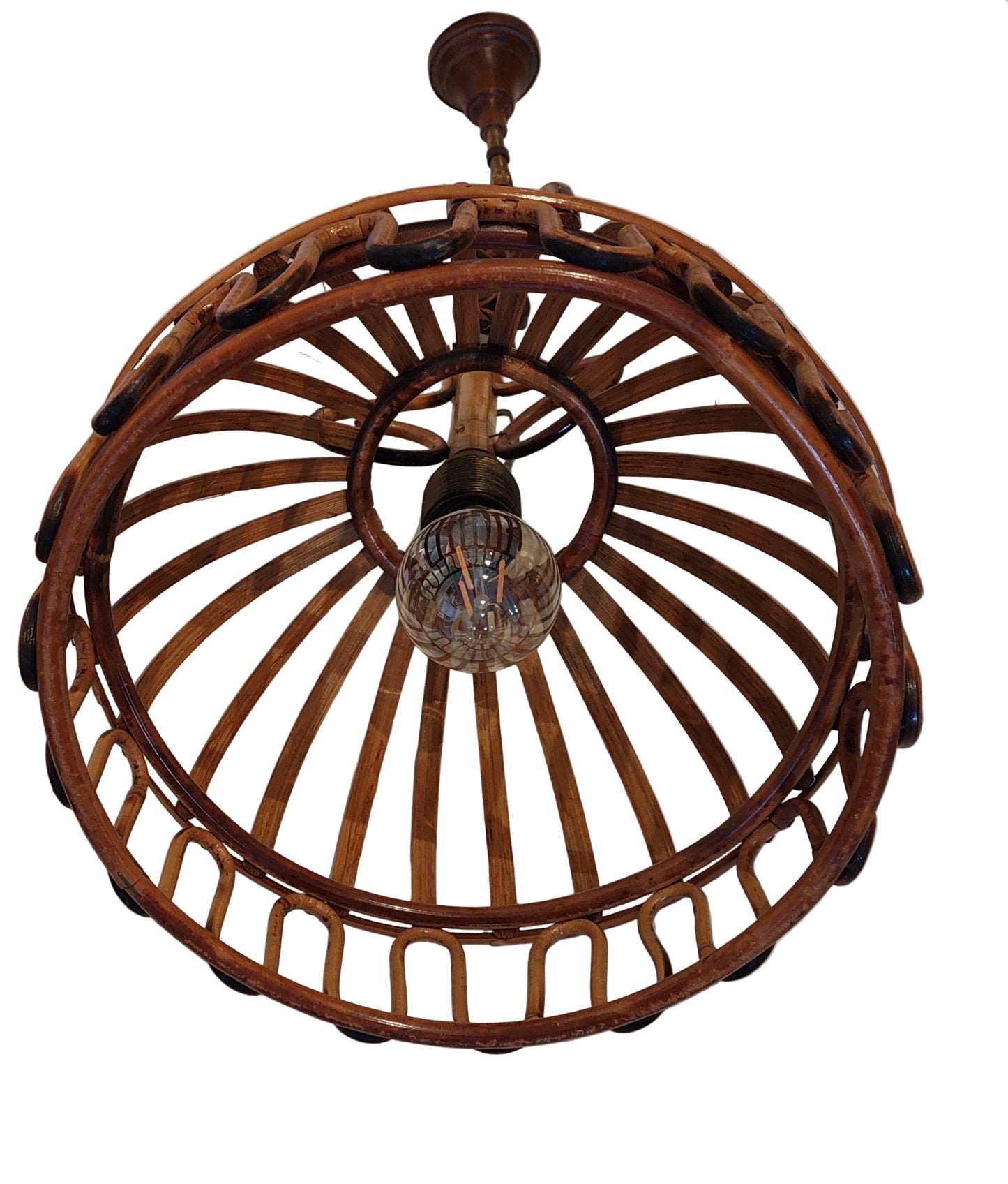 French Riviera  Bamboo ceiling lamp from the 60's