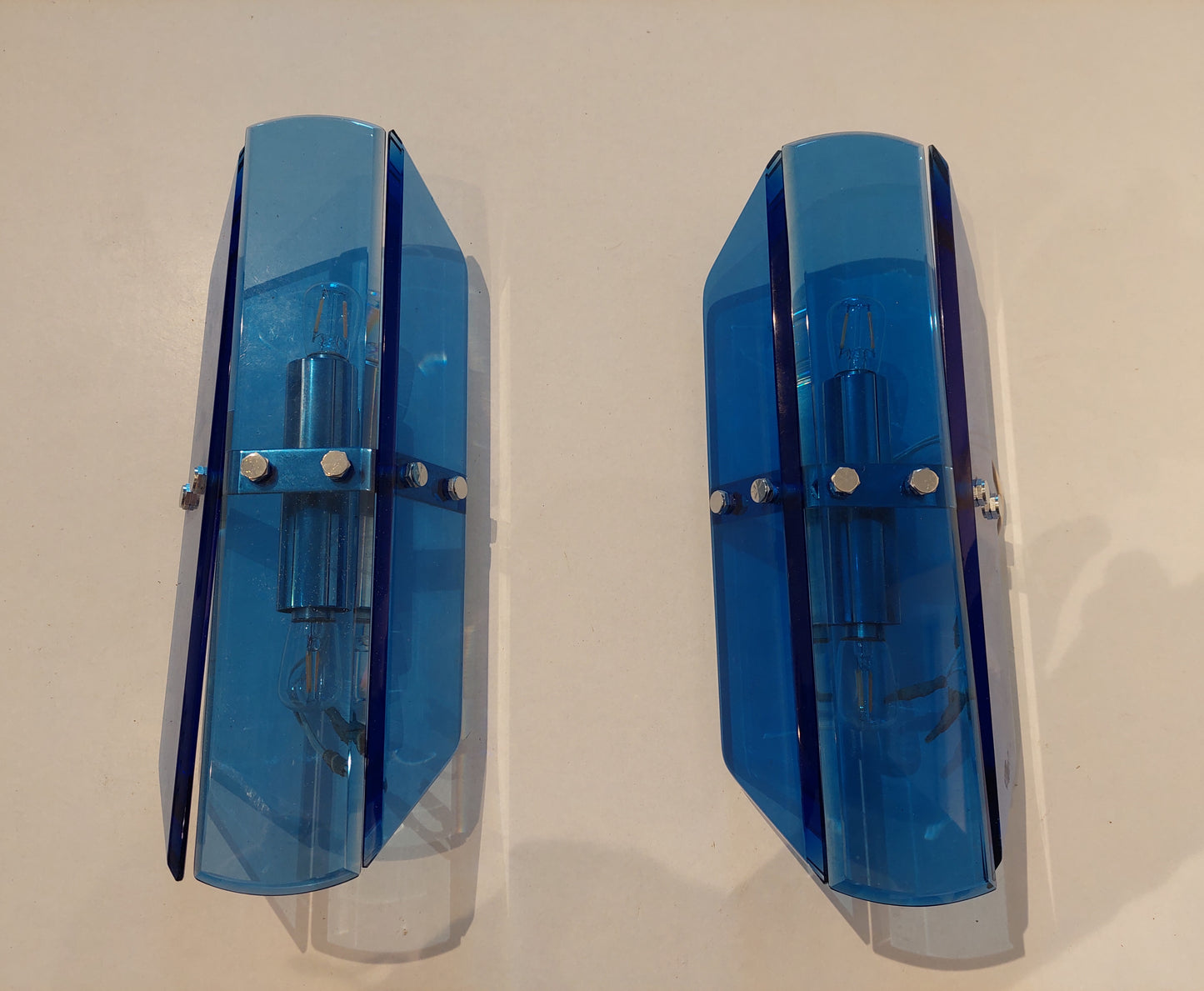 2 Lampade Blu in Vetro di Murano da  Veca SOLD