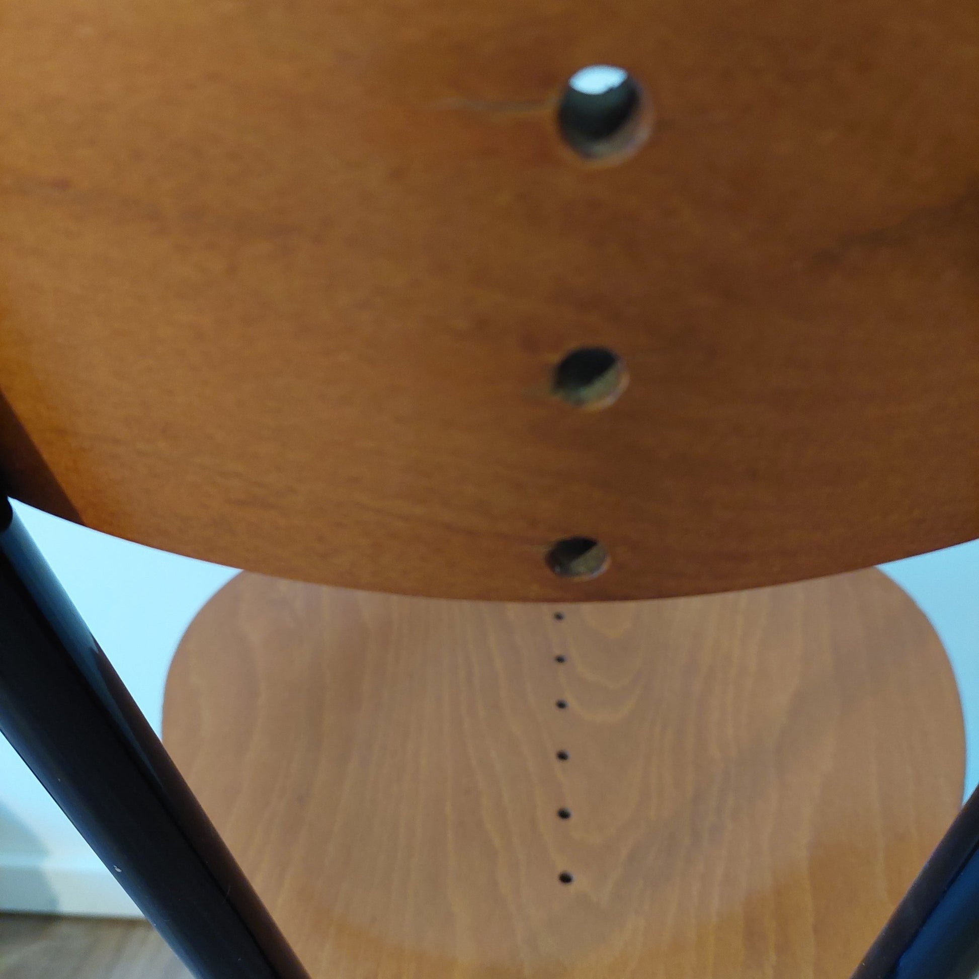 detail of  decorative holes in wood