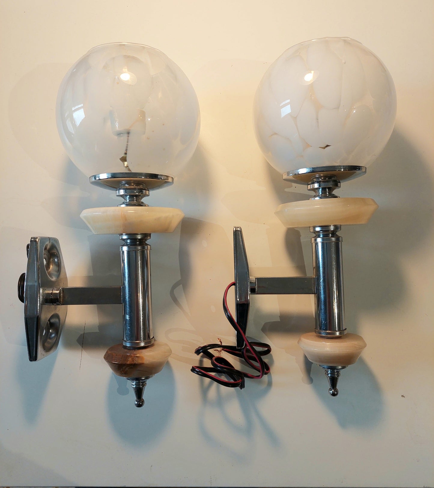 Pair of Torch Style Murano Wall Lights  SOLD