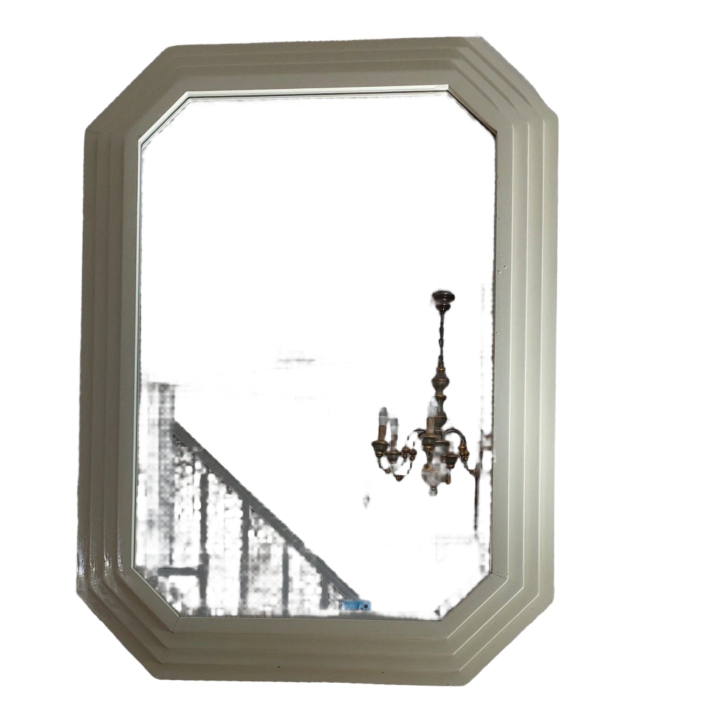 whire framed mirror