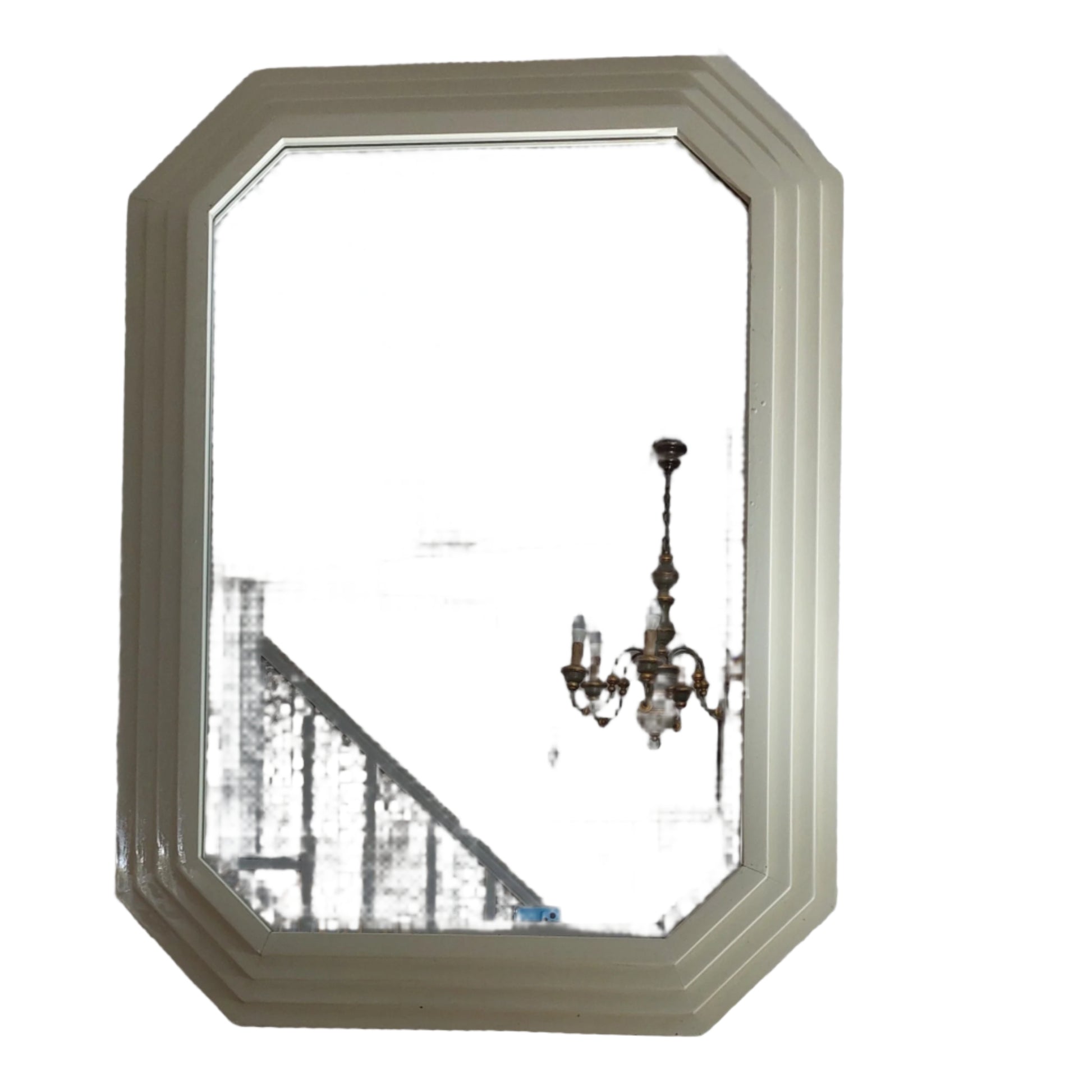 whire framed mirror