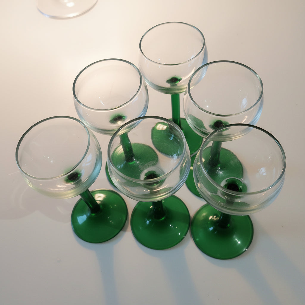 Set of Six Mid century Vintage Drinking Glasses