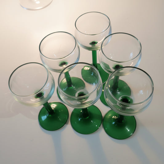 Set of Six Mid century Vintage Drinking Glasses