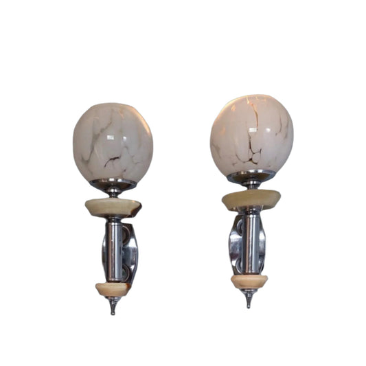 Pair of Torch Style Murano Wall Lights  SOLD