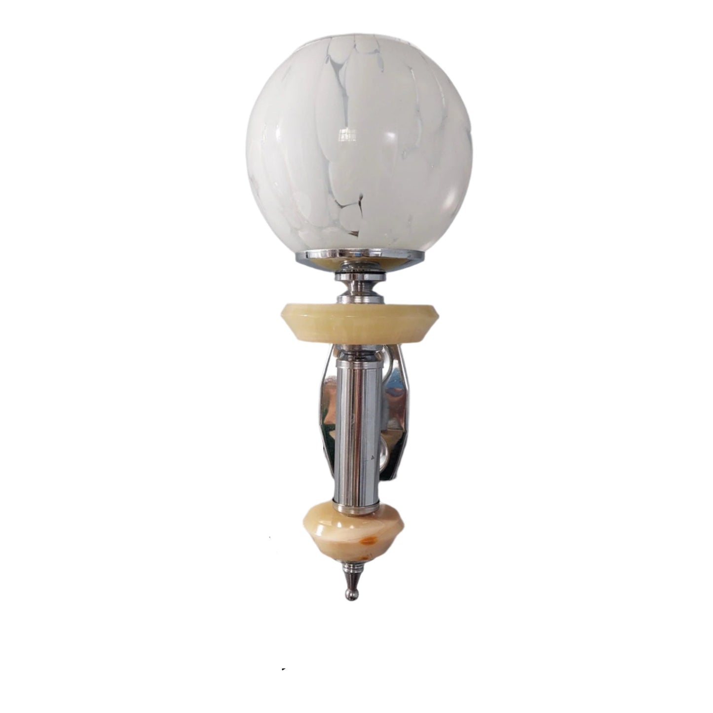 chrome and murano glass wall lamp