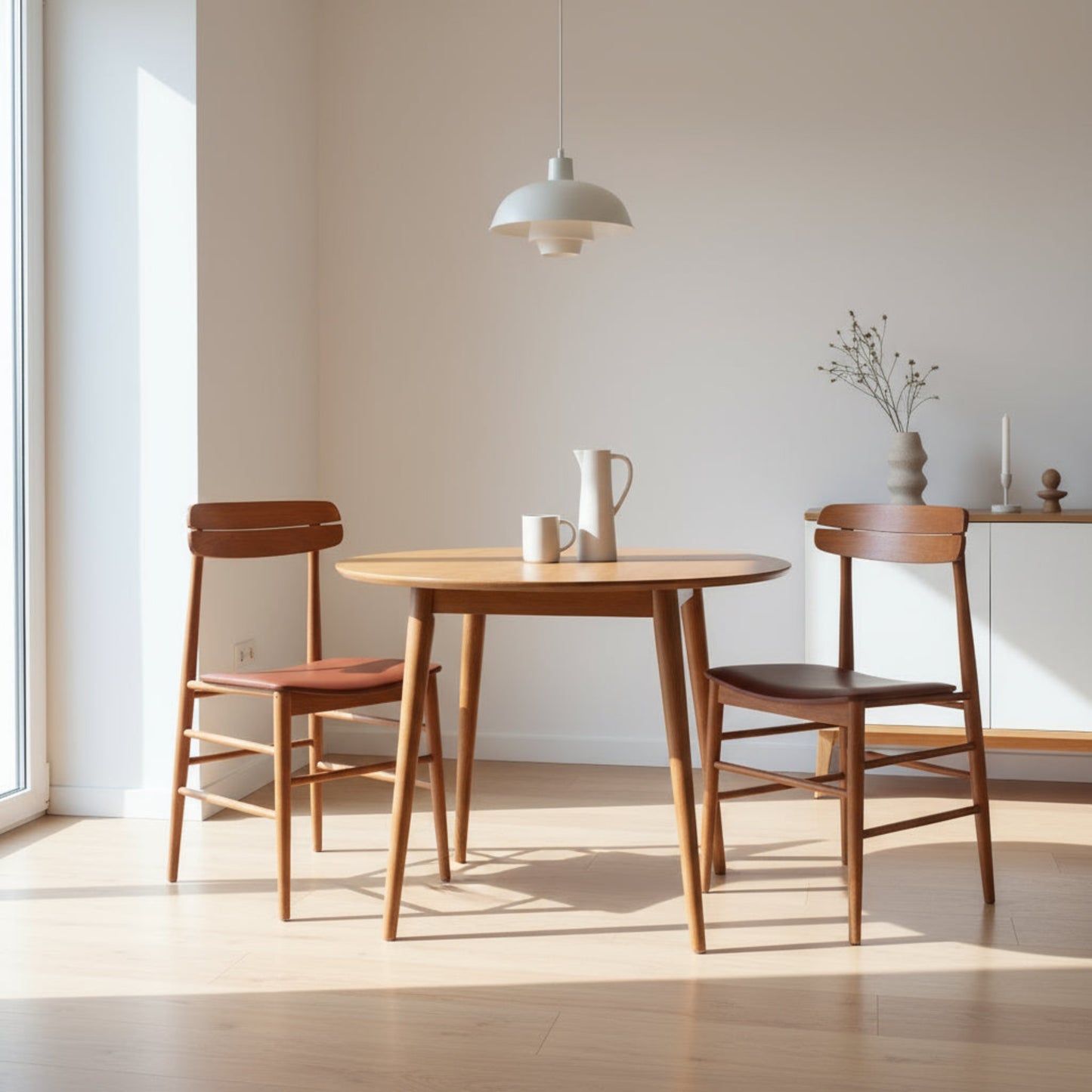 2 Scandinavian style Mid century Dining Chairs