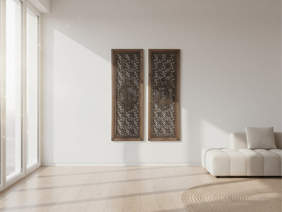 A Pair of Qing Dynasty Chinese Window Panels