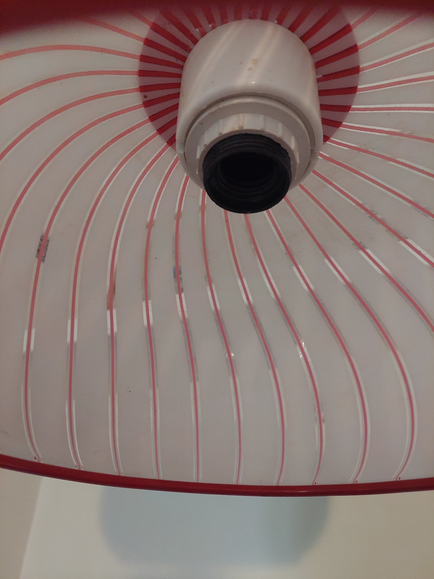 Red and White 70;s Pendant Lamp SOLD