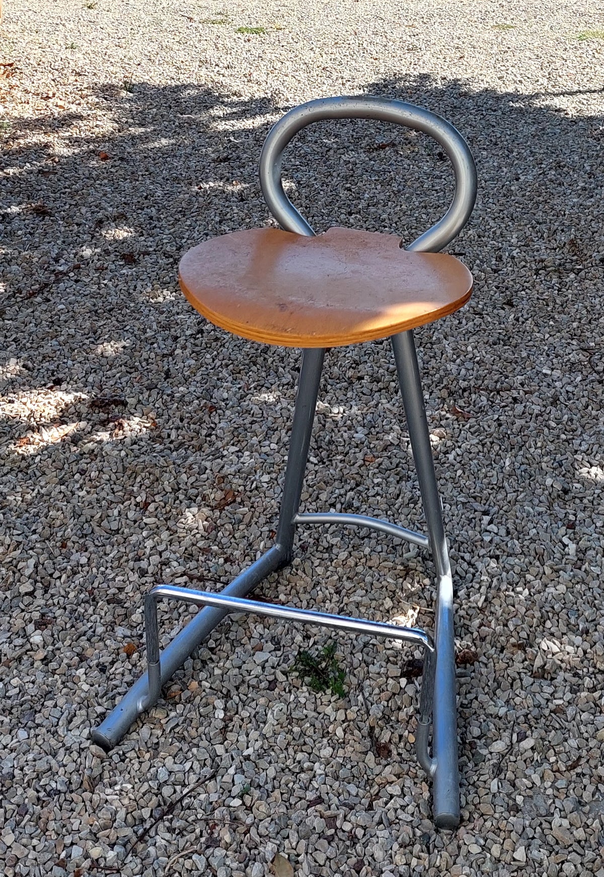 Pair of 80's Aluminium Bar Stools