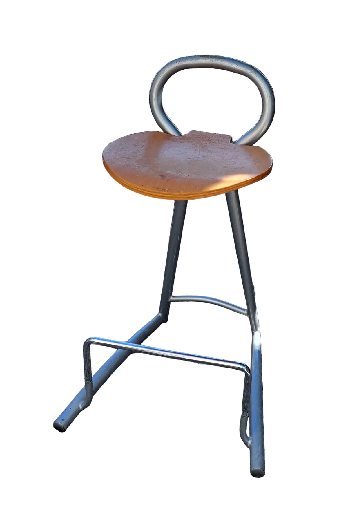 Pair of 80's Aluminium Bar Stools