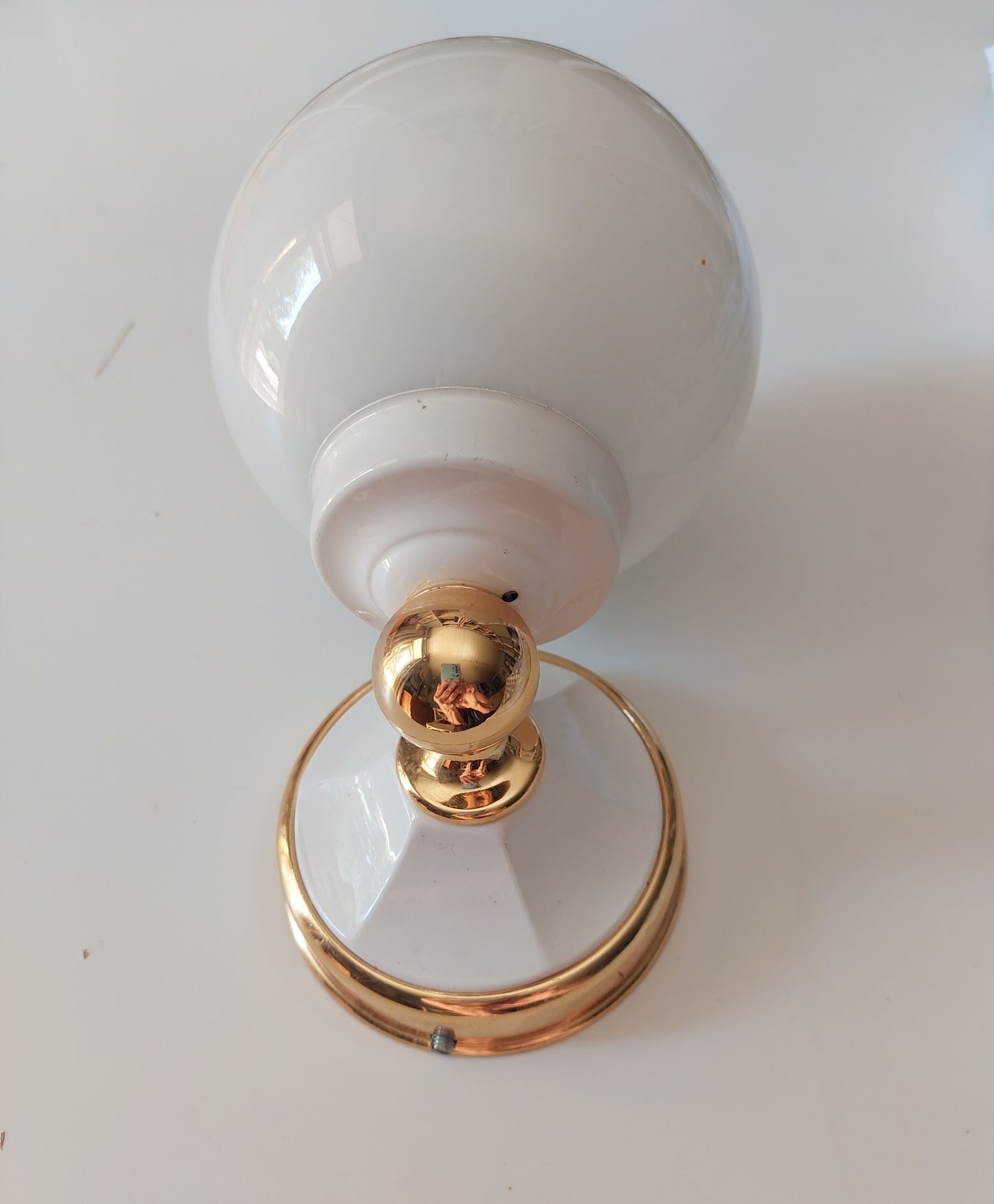 Pair of White Globe Wall Lamps
