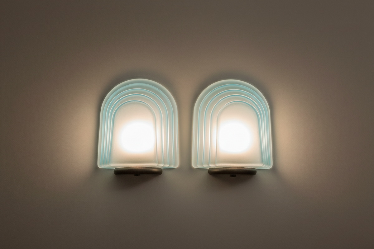 Mazzega Murano Italian Wall Lights 70's
