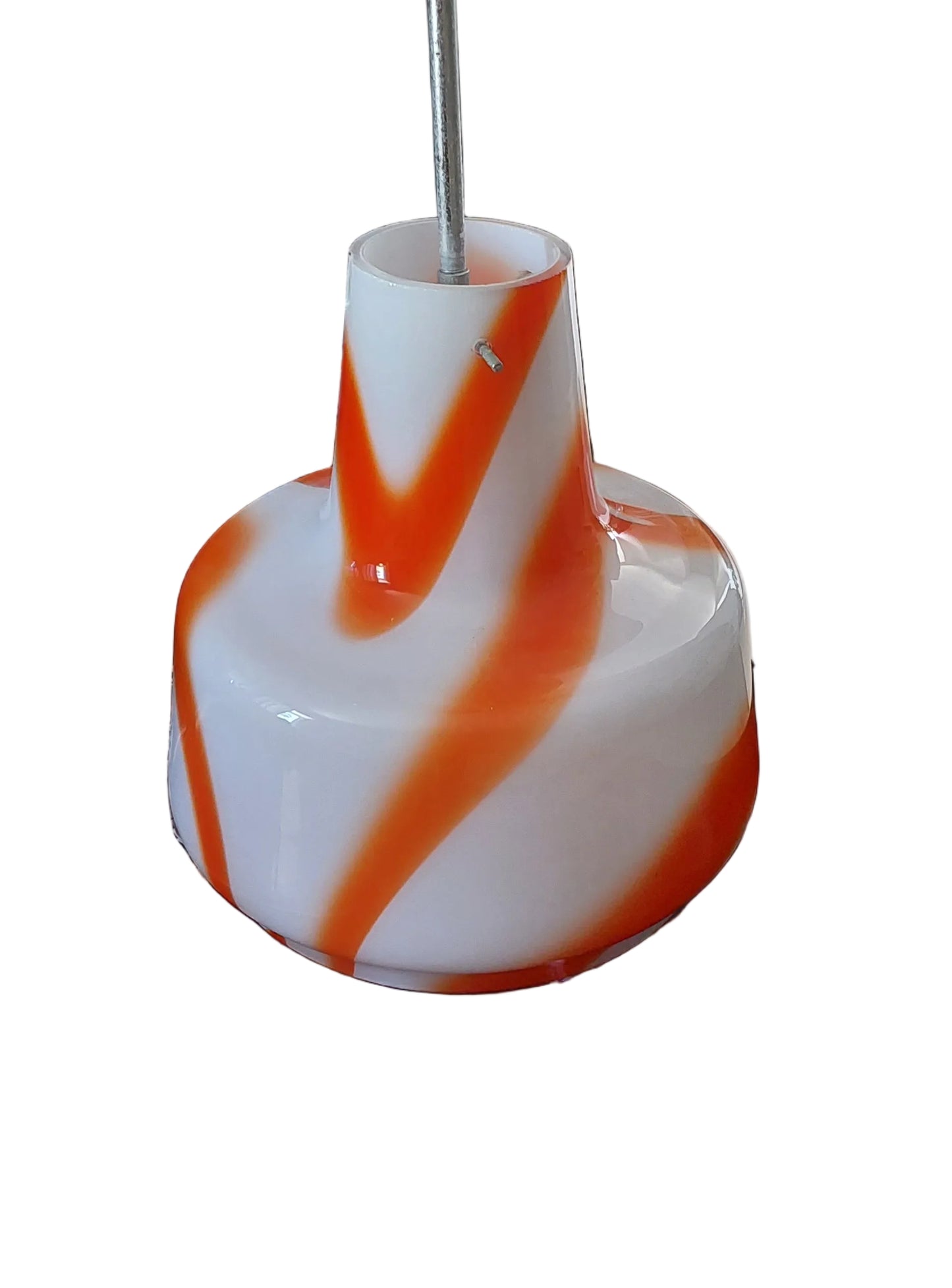 Orange Pattern Murano 1970s  Pendant Light