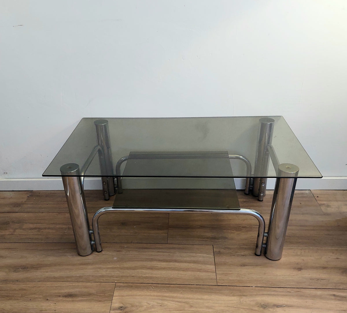 Bauhaus  Chrome and Glass Coffee Table
