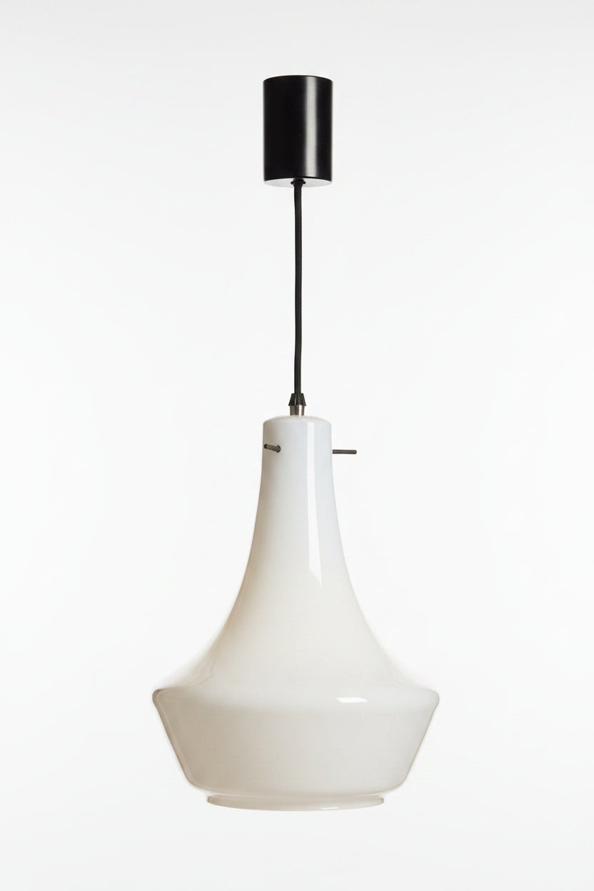 Murano White Opaque Glass Pendant Lamp