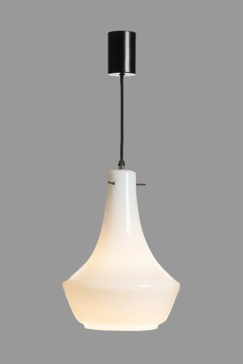 Murano White Opaque Glass Pendant Lamp