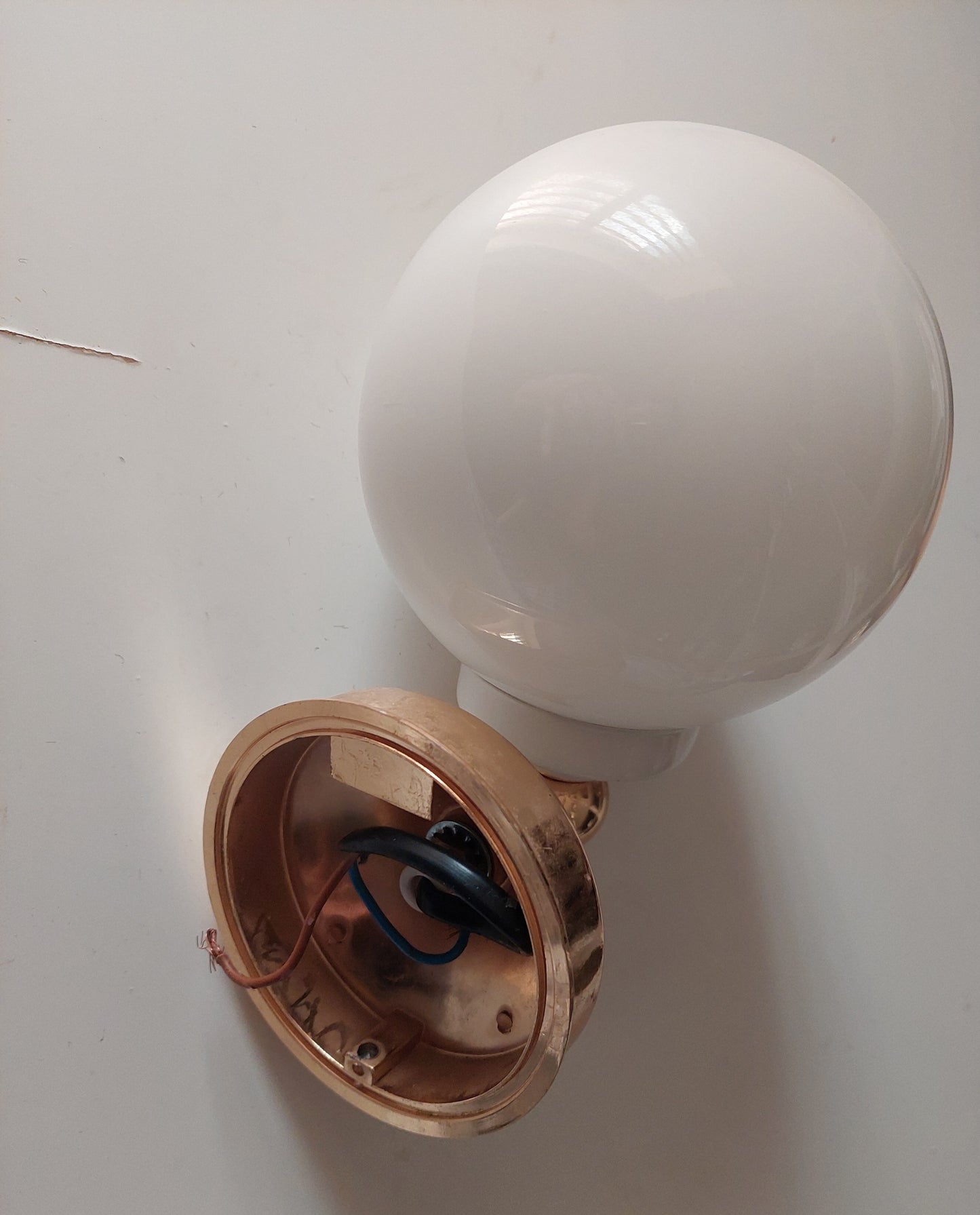 Pair of White Globe Wall Lamps