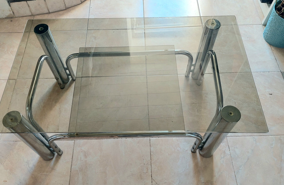 Bauhaus  Chrome and Glass Coffee Table