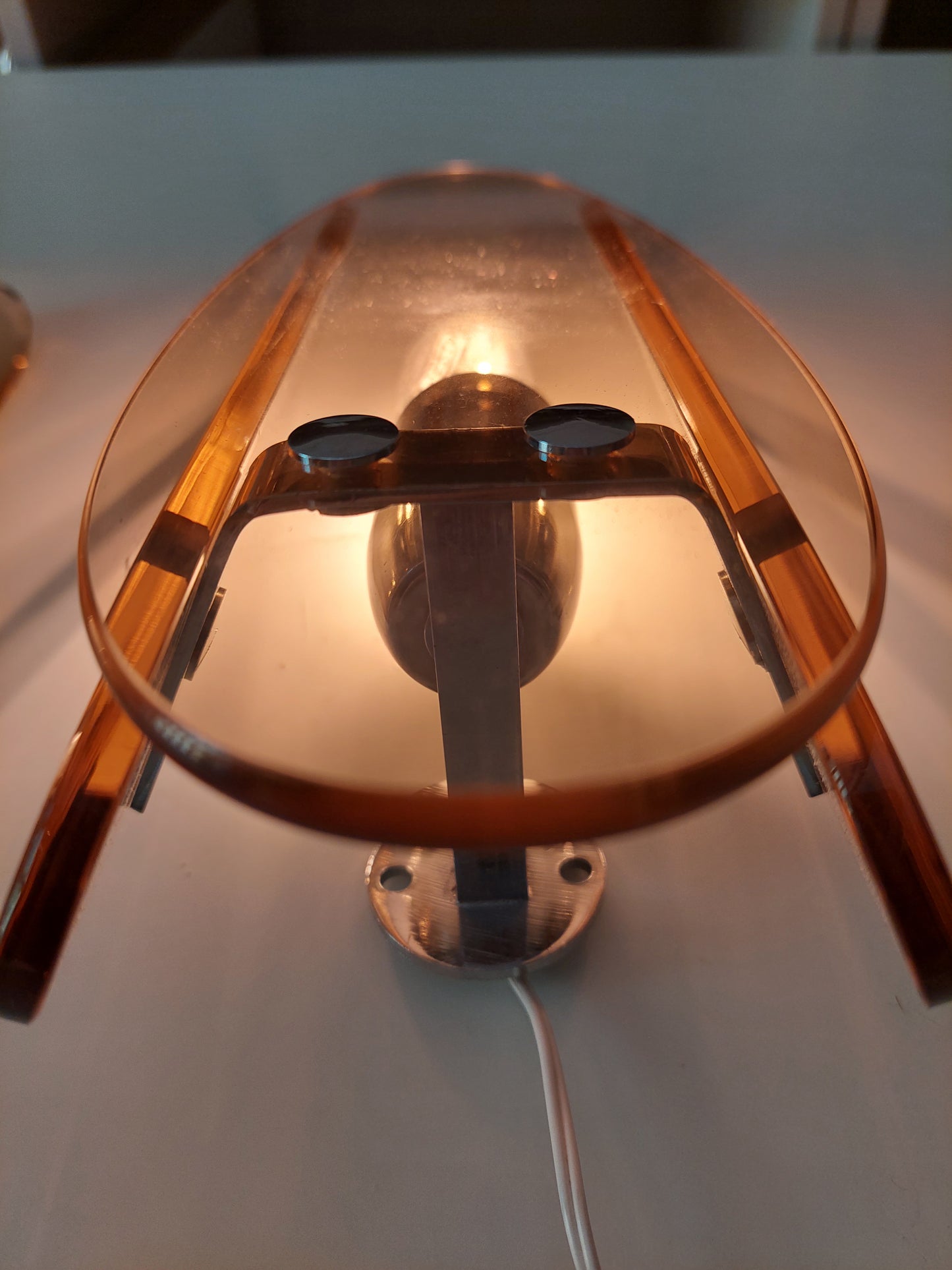 Pair of Italian Pink Glass 60's Wall Lights
