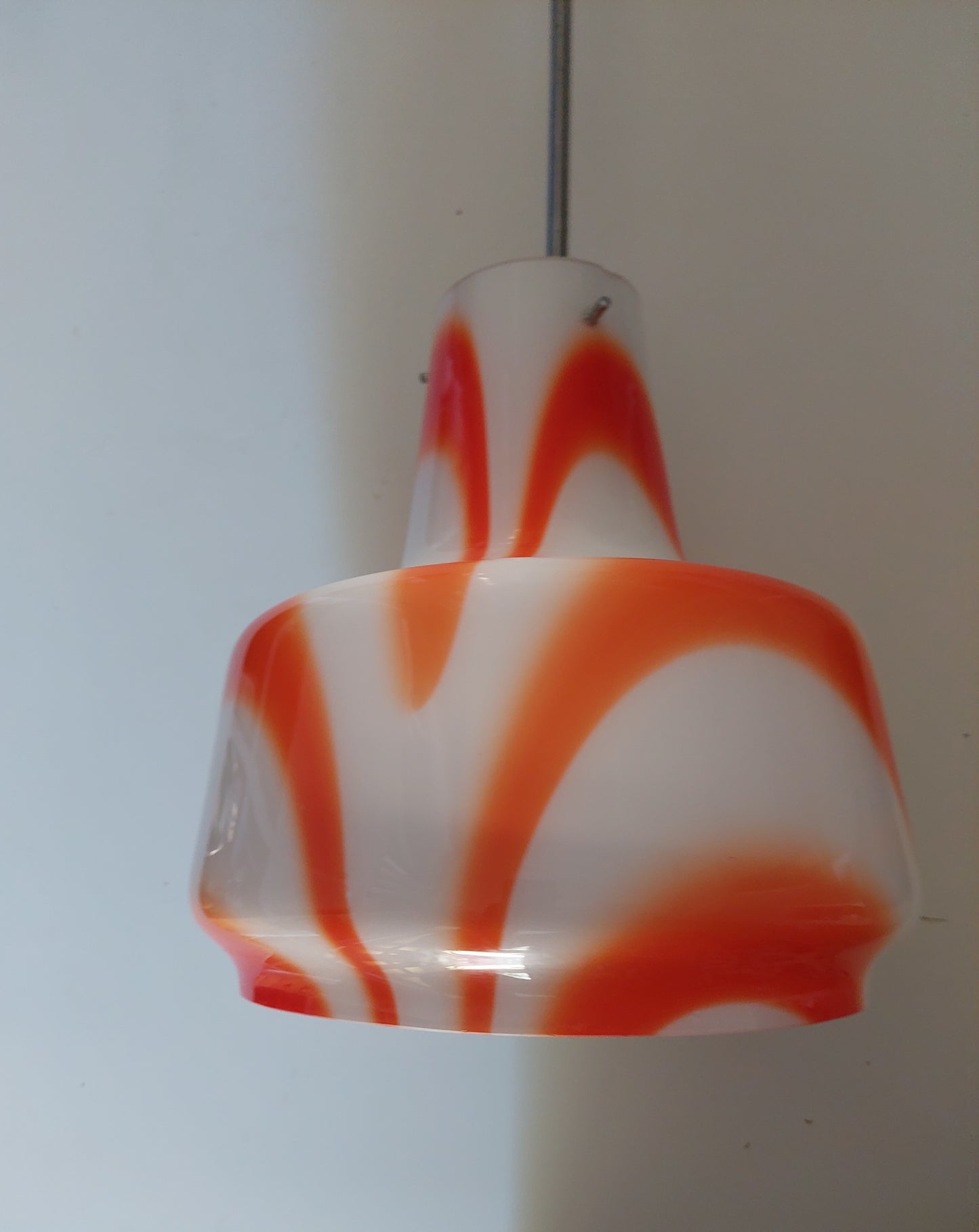 Orange Pattern Murano 1970s  Pendant Light