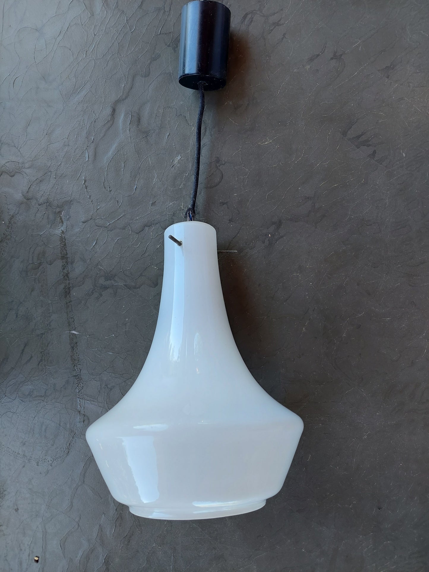 Murano White Opaque Glass Pendant Lamp