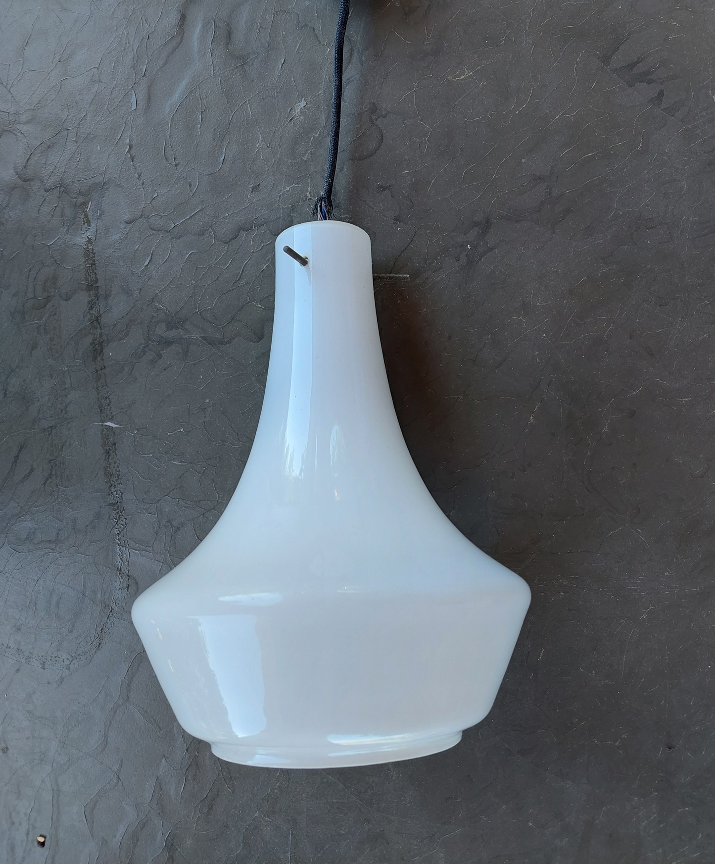 Murano White Opaque Glass Pendant Lamp