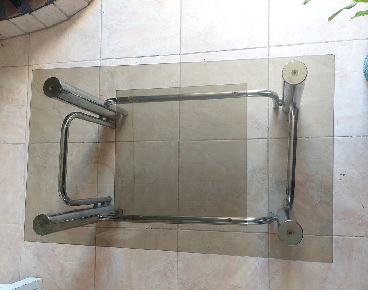 Bauhaus  Chrome and Glass Coffee Table