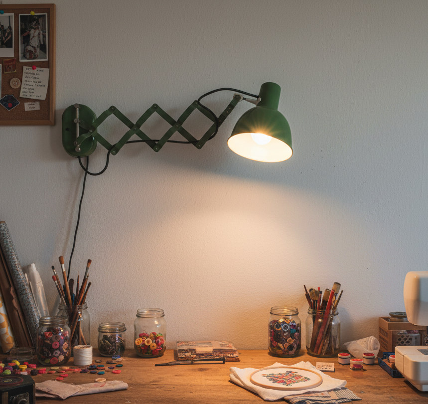 1940's Industrial Scissor Wall Light