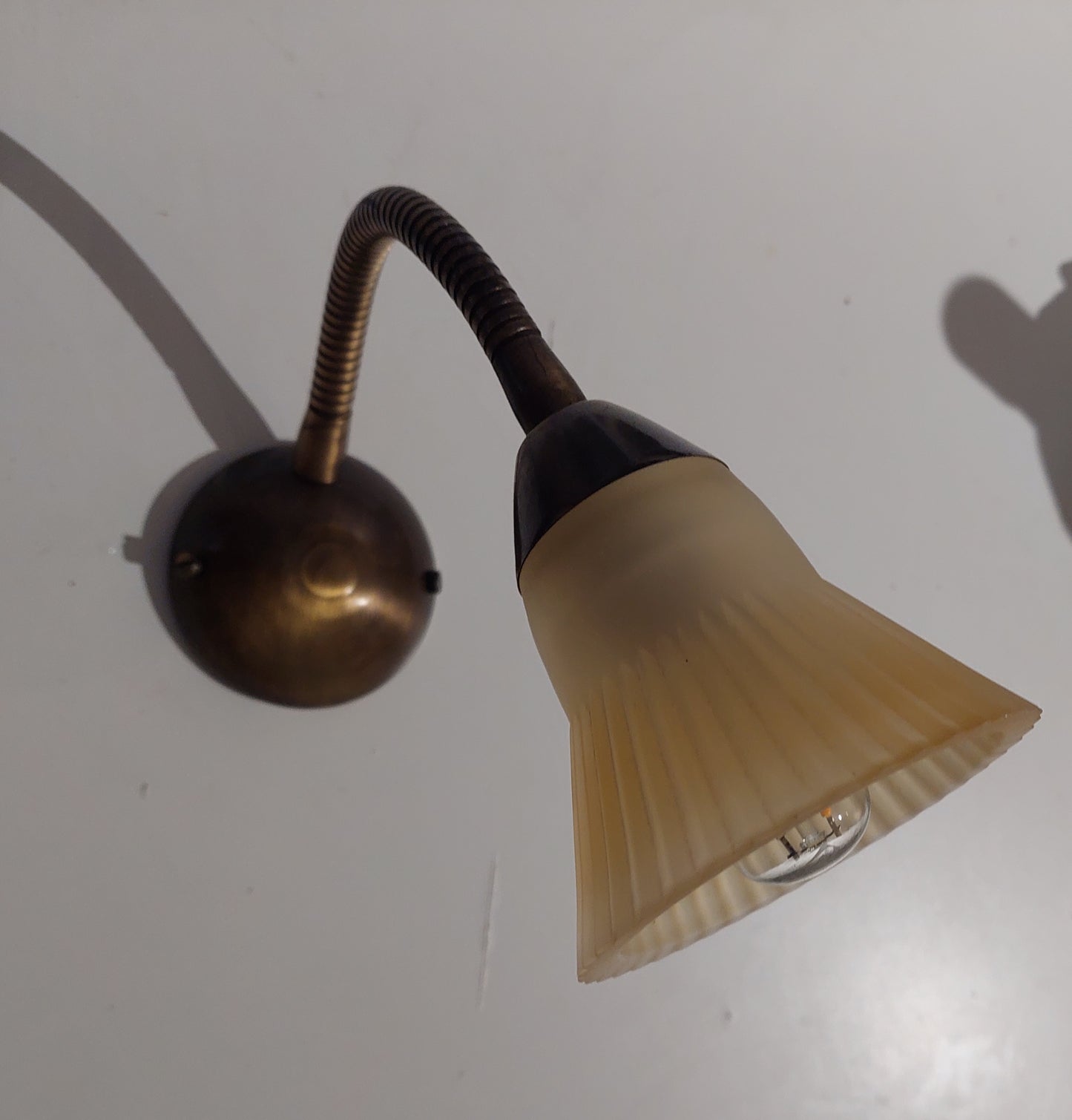 Small Gooseneck Scandinavian style  Brass Wall Lamp