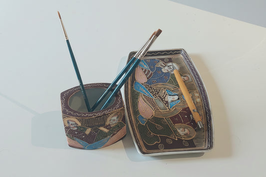 Satsuma Ware Japanese Desk Set