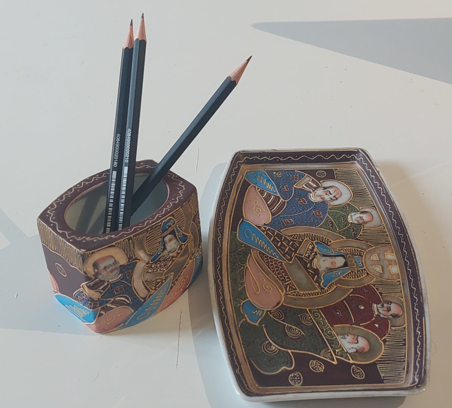 Satsuma Ware Japanese Desk Set