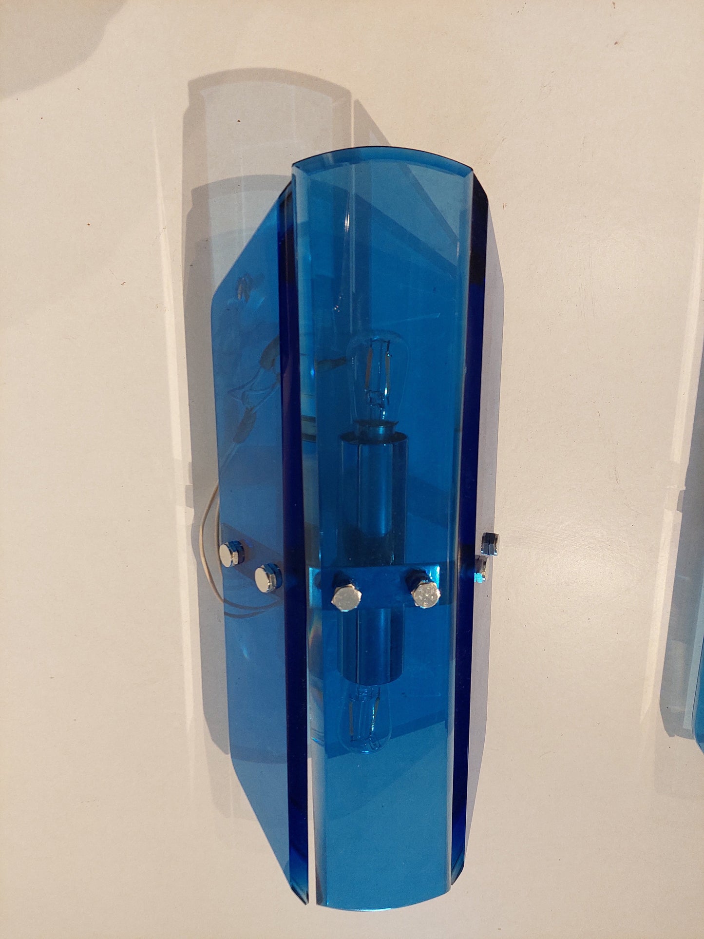 Wall Lights  blu vetro di Murano di Veca anni 70 SOLD