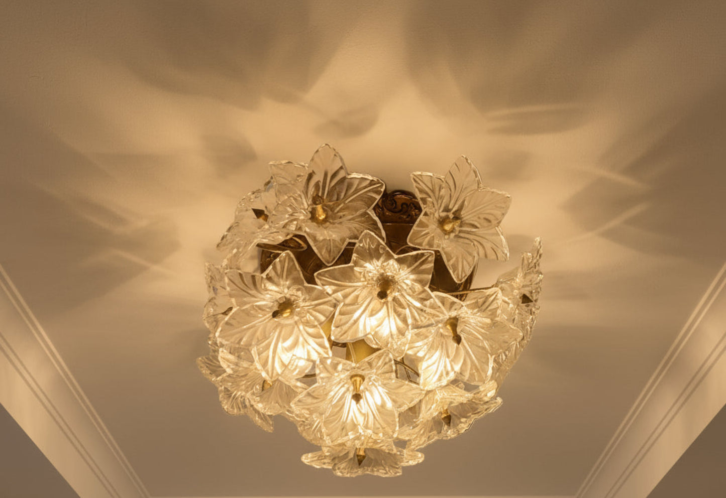 Italian Crystal Glass Venini wall lights in Murano Glass.