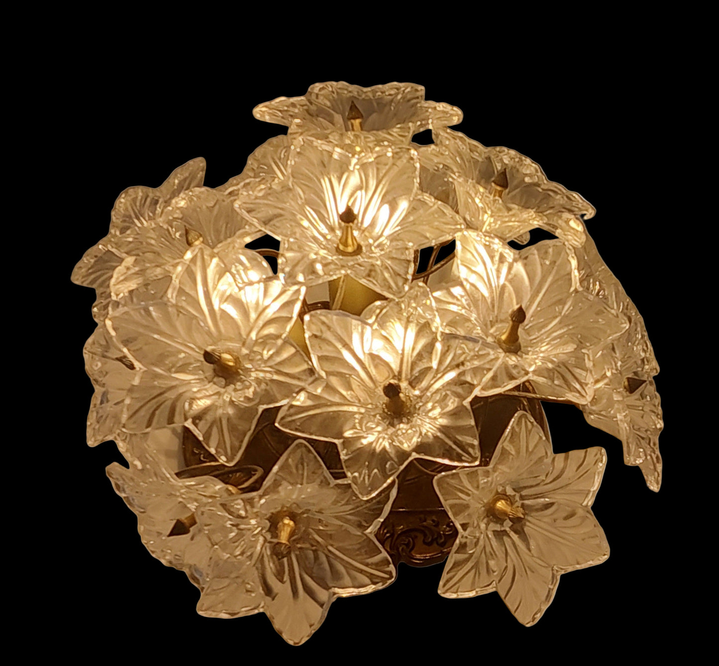 Italian Crystal Glass Venini wall lights in Murano Glass.